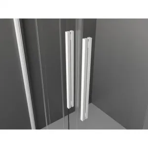 MEXEN/S - Velar Duo štvorcový sprchovací kút 80 x 80, transparent, biela 871-080-080-02-20
