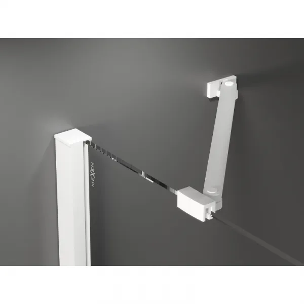 MEXEN/S - Velar Duo štvorcový sprchovací kút 80 x 80, transparent, biela 871-080-080-02-20