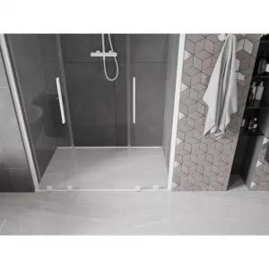 MEXEN/S - Velar Duo posuvné sprchové dvere 140, transparent, białe 871-140-000-02-20