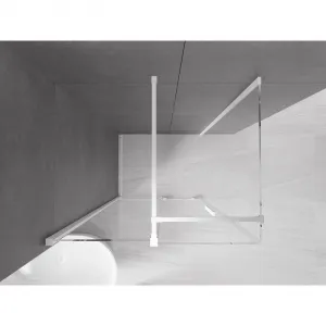 MEXEN/S - Velár sprchovací kút 130 x 85, transparent, biela 871-130-085-01-20