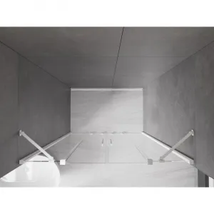 MEXEN/S - Velar Duo posuvné sprchové dvere 150, transparent, białe 871-150-000-02-20