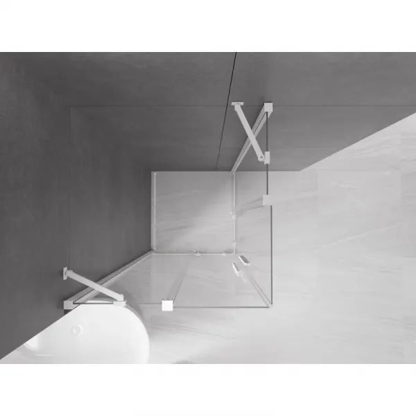 MEXEN/S - Velar Duo štvorcový sprchovací kút 80 x 80, transparent, biela 871-080-080-02-20