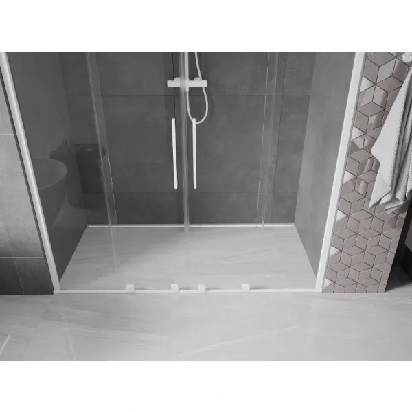 MEXEN/S - Velar Duo posuvné sprchové dvere 170, transparent, białe 871-170-000-02-20