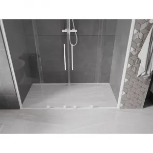 MEXEN/S - Velar Duo posuvné sprchové dvere 170, transparent, białe 871-170-000-02-20