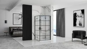 REA/S - Sprchová kabína Molier Black Double 80x80 KPL-K3011