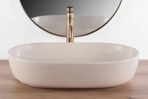 REA - Umývadlo na dosku CLEO 61 BEIGE MATT REA-U9655