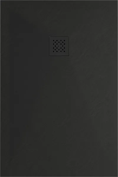 MEXEN/S - Stone+ obdĺžniková sprchová vanička 100 x 70, čierna, mriežka čierna 44707010-B