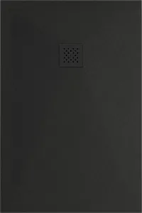 MEXEN/S - Stone+ obdĺžniková sprchová vanička 100 x 70, čierna, mriežka čierna 44707010-B