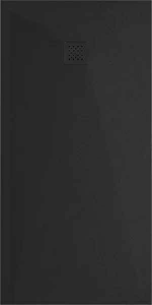 MEXEN/S - Stone+ obdĺžniková sprchová vanička 180 x 80, čierna, mriežka čierna 44708018-B
