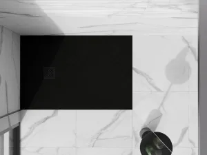 MEXEN/S - Stone+ obdĺžniková sprchová vanička 120 x 100, čierna, mriežka čierna 44701012-B