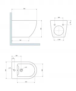 OMNIRES - OTTAWA COMFORT závesný bidet, 54 x 36,5 cm, biely lesk OTTAWACMBIBP