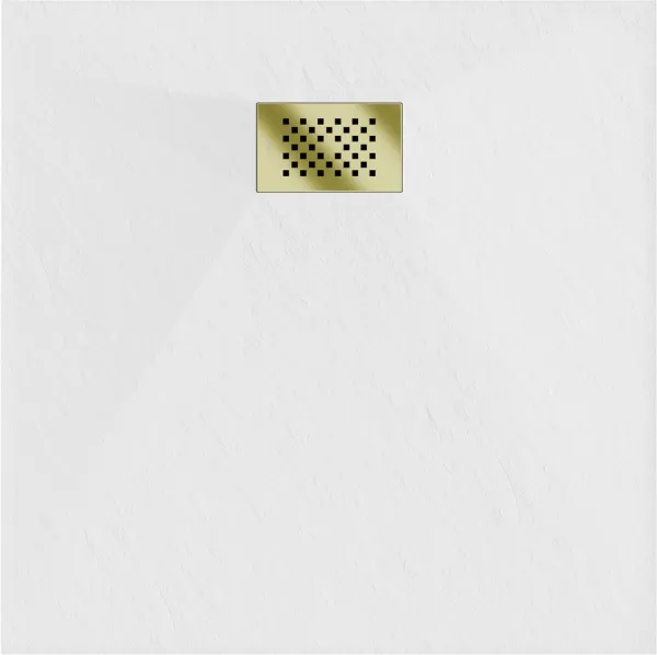 MEXEN/S - Hugo sprchová vanička SMC 80 x 80, biela, krytka zlatá 42108080-G