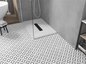 MEXEN/S - Toro obdĺžniková sprchová vanička SMC 110 x 80, biela, mriežka čierna 43108011-B