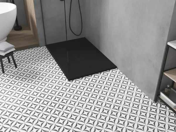 MEXEN/S - Toro obdĺžniková sprchová vanička SMC 110 x 80, čierna, mriežka čierna 43708011-B