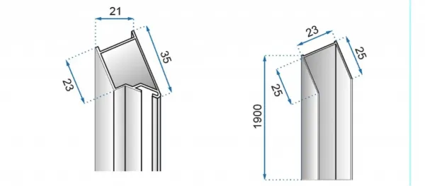 REA/S - Sprchové Dvere Molier Chrome + Profil 80 KPL-K6367