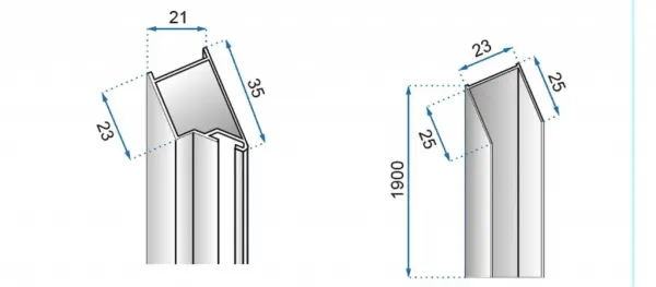 REA/S - Sprchové Dvere Molier Chrome + Profil 100 KPL-K6371
