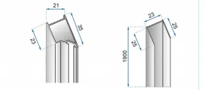 REA/S - Sprchové Dvere Molier Chrome + Profil 100 KPL-K6371