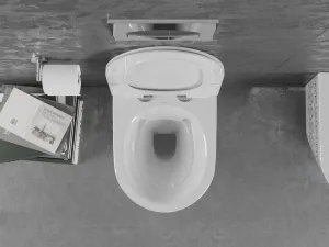 MEXEN - Lena Závesná WC misa vrátane sedátka s slow-slim, Duroplastu, biela/čierny vzor 30224095