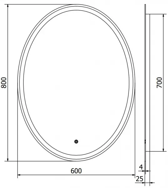 MEXEN - Elz zrkadlo s osvetlením 60 x 80, LED 6000K, 9802-060-080-611-00