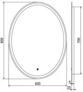 MEXEN - Elz zrkadlo s osvetlením 60 x 80, LED 6000K, 9802-060-080-611-00