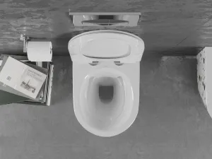 MEXEN - Lena Závesná WC misa vrátane sedátka s slow-slim, Duroplastu, biely kameň terrazo 30224096