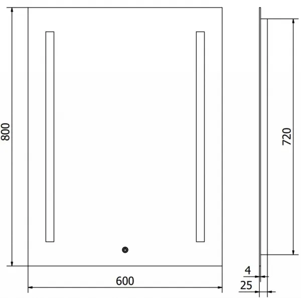 MEXEN - Remi zrkadlo s osvetlením 60 x 80, LED 6000K, 9804-060-080-611-00