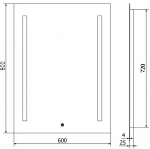 MEXEN - Remi zrkadlo s osvetlením 60 x 80, LED 6000K, 9804-060-080-611-00