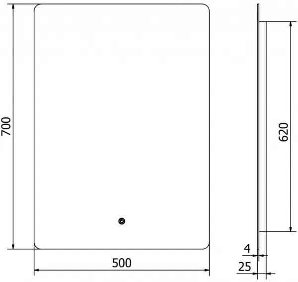 MEXEN - Sun zrkadlo s osvetlením 50 x 70, LED 6000K, 9807-050-070-611-00