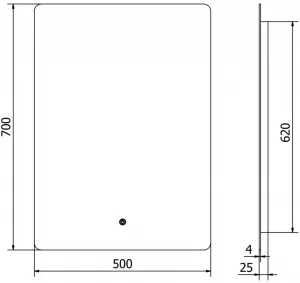 MEXEN - Sun zrkadlo s osvetlením 50 x 70, LED 6000K, 9807-050-070-611-00