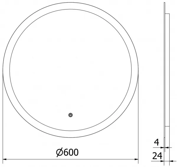 MEXEN - Oro zrkadlo s osvetlením 60, LED 6000K, 9824-060-060-611-00