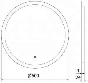 MEXEN - Oro zrkadlo s osvetlením 60, LED 6000K, 9824-060-060-611-00
