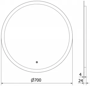 MEXEN - Oro zrkadlo s osvetlením 70, LED 6000K, 9824-070-070-611-00