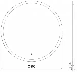 MEXEN - Oro zrkadlo s osvetlením 80, LED 6000K, 9824-080-080-611-00