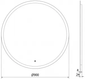 MEXEN - Oro zrkadlo s osvetlením 90, LED 6000K, 9824-090-090-611-00