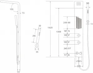 MEXEN - Navas sprchový panel, čierny 7627-02-70