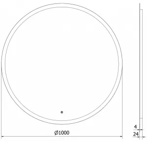 MEXEN - Oro zrkadlo s osvetlením 100, LED 6000K, 9824-100-100-611-00