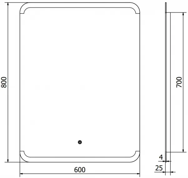 MEXEN - Nida zrkadlo s osvetlením 60 x 80, LED 600 9806-060-080-611-00