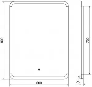 MEXEN - Nida zrkadlo s osvetlením 60 x 80, LED 600 9806-060-080-611-00