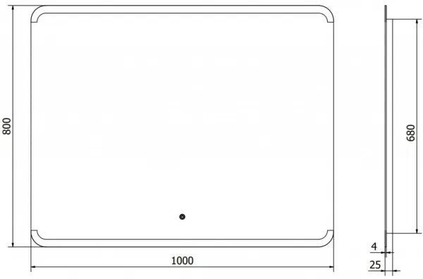 MEXEN - Nida zrkadlo s osvetlením 100 x 80, LED 600 9806-100-080-611-00