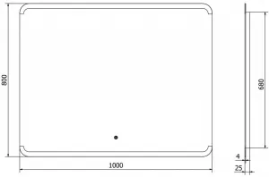 MEXEN - Nida zrkadlo s osvetlením 100 x 80, LED 600 9806-100-080-611-00