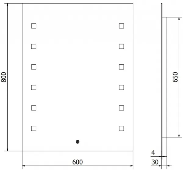 MEXEN - Ner zrkadlo s osvetlením 60 x 80, LED 600 9809-060-080-611-00