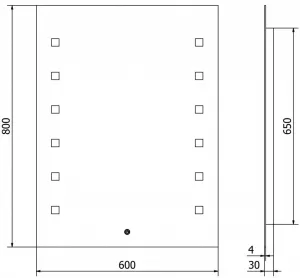 MEXEN - Ner zrkadlo s osvetlením 60 x 80, LED 600 9809-060-080-611-00