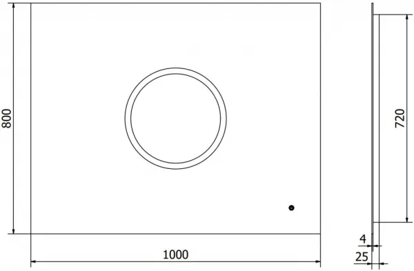 MEXEN - Koga zrkadlo s osvetlením 100 x 80, LED 600 9821-100-080-611-00