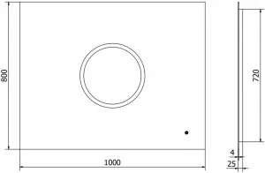 MEXEN - Koga zrkadlo s osvetlením 100 x 80, LED 600 9821-100-080-611-00