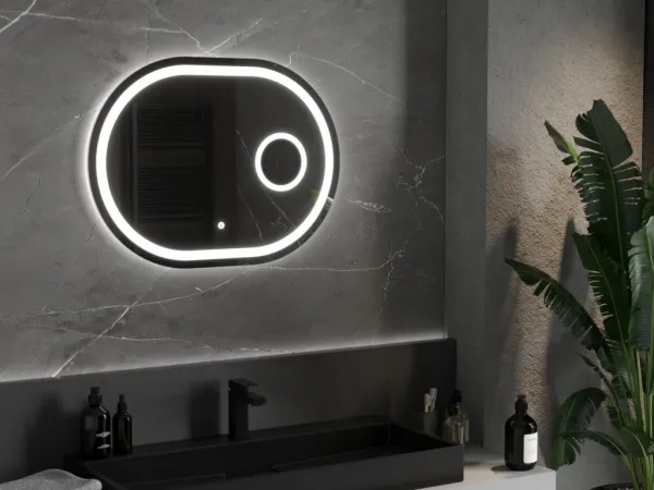 MEXEN - Umba zrkadlo s osvetlením s kozmetickým zrkadlom 80 x 60, LED 600 9822-080-060-611-00
