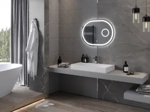 MEXEN - Umba zrkadlo s osvetlením s kozmetickým zrkadlom 80 x 60, LED 600 9822-080-060-611-00