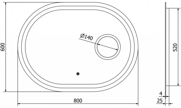 MEXEN - Umba zrkadlo s osvetlením s kozmetickým zrkadlom 80 x 60, LED 600 9822-080-060-611-00