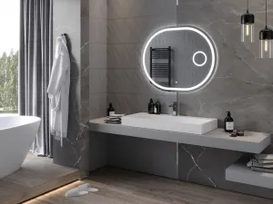 MEXEN - Umba zrkadlo s osvetlením s kozmetickým zrkadlom 100 x 80, LED 600 9822-100-080-611-00