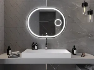 MEXEN - Umba zrkadlo s osvetlením s kozmetickým zrkadlom 100 x 80, LED 600 9822-100-080-611-00