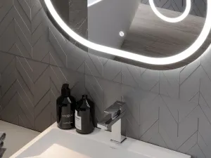 MEXEN - Umba zrkadlo s osvetlením s kozmetickým zrkadlom 100 x 80, LED 600 9822-100-080-611-00